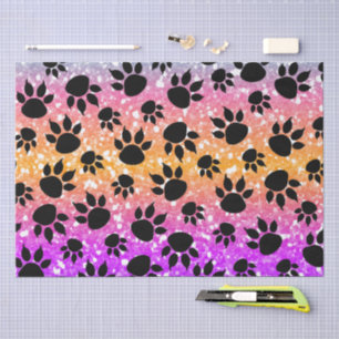 Papel De Seda Estampado Animal Colorido y Textura de Pata