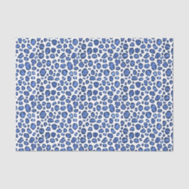 Papel De Seda Estampado animal de leopardo azul y blanco pintado