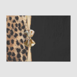Papel De Seda Estampado Animal Guepardo Leopardo Arco Negro y Do