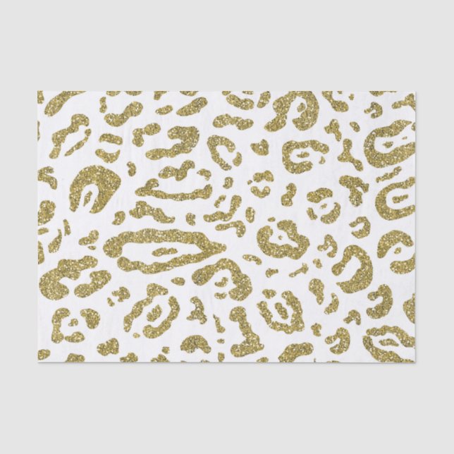 Papel De Seda Estampado Animal Leopardo Guepardo Blanco Purpurin (Anverso)