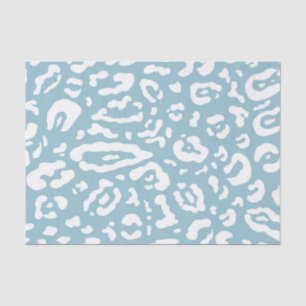 Papel De Seda Estampado de animal de leopardo guepardo azul y bl