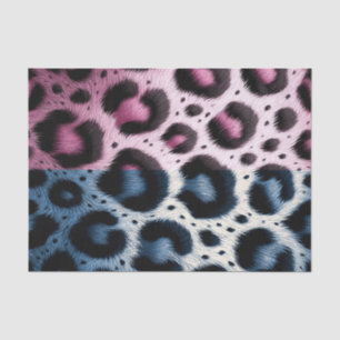 Papel De Seda Estampado de animal de piel de leopardo rosa y azu