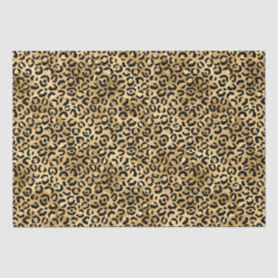 Papel De Seda Estampado de animal leopardo guepardo oro negro 