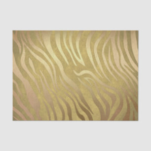 Papel De Seda Estampado de cebra de bronce dorado Safari Selva G
