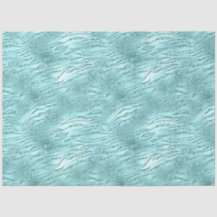 Papel De Seda Estampado de cebra menta Glitzy