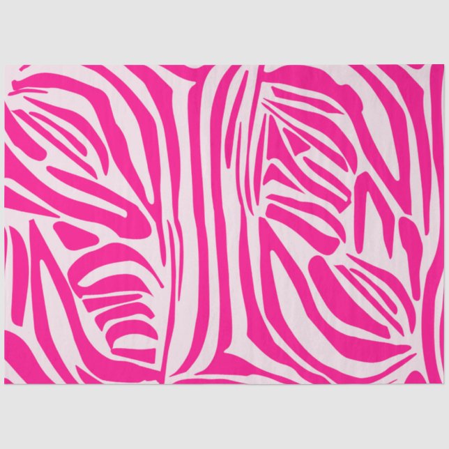 Papel De Seda Estampado de cebra rosa (Anverso)