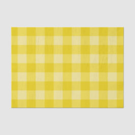 Papel De Seda Estampado de Cuadro Escocés Amarillo Brillante de 