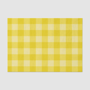 Papel De Seda Estampado de Cuadro Escocés Amarillo Brillante de