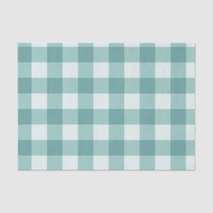 Papel De Seda Estampado de Cuadro Escocés Verde Azul Turquesa