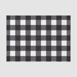 Papel De Seda Estampado de Cuadros Búfalo Negro y Blanco