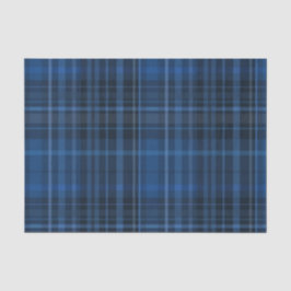 Papel De Seda Estampado de Cuadros Escoceses Tartán Azul y Negro
