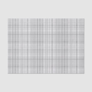 Papel De Seda Estampado de Cuadros Escoceses Tartán Blanco y Gri