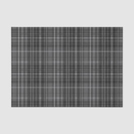 Papel De Seda Estampado de Cuadros Escoceses Tartán Negro y Gris