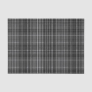 Papel De Seda Estampado de Cuadros Escoceses Tartán Negro y Gris