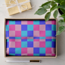 Estampado de cuadros rosas y azules
