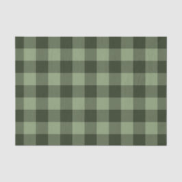 Papel De Seda Estampado de Cuadros Tartán Verde Bosque