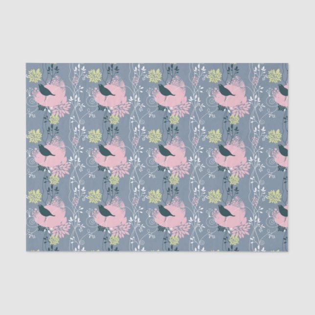 Papel De Seda Estampado de flores 9 (Anverso)