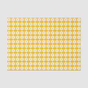 Papel De Seda Estampado de flores amarillo brillante