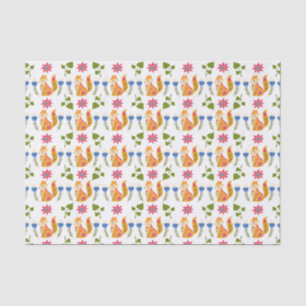 Papel De Seda Estampado de flores astuto en colores pastel