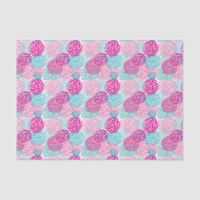 Papel De Seda Estampado de flores brillante 2 (Anverso)