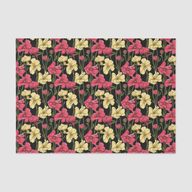 Papel De Seda Estampado de flores elegante 2 (Anverso)