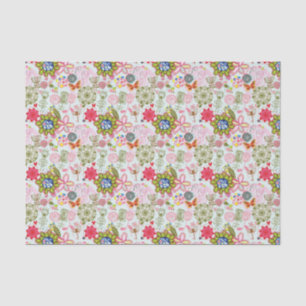 Papel De Seda Estampado de flores en el estilo retro 2
