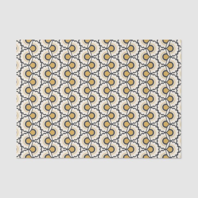 Papel De Seda Estampado de flores geométrico (Anverso)
