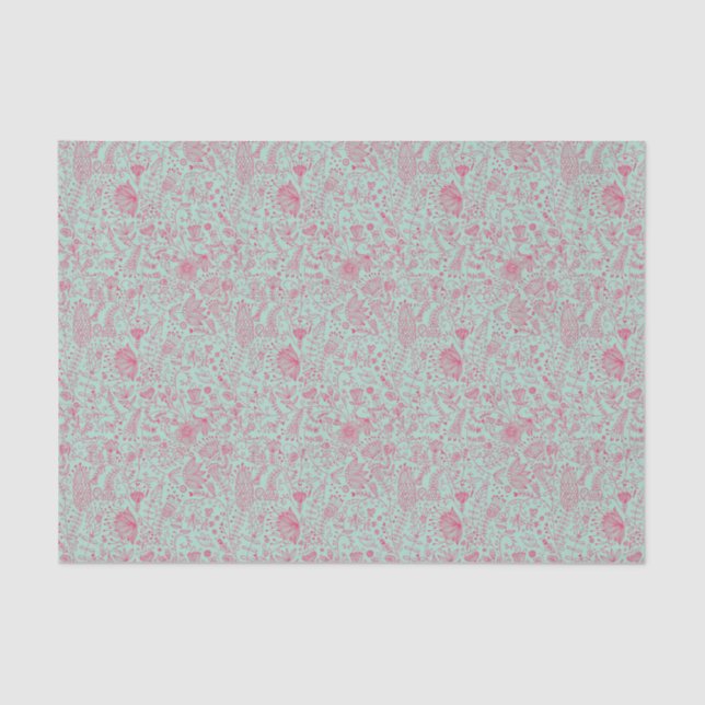 Papel De Seda Estampado de flores lindo del verano (Anverso)
