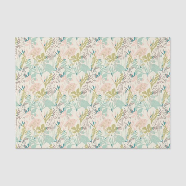 Papel De Seda Estampado de flores moderno (Anverso)