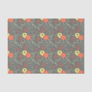 Papel De Seda Estampado de flores retro