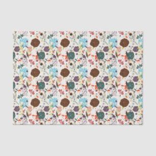 Papel De Seda Estampado de flores retro 2