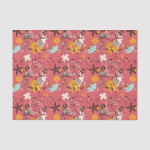 Papel De Seda Estampado de flores retro 7