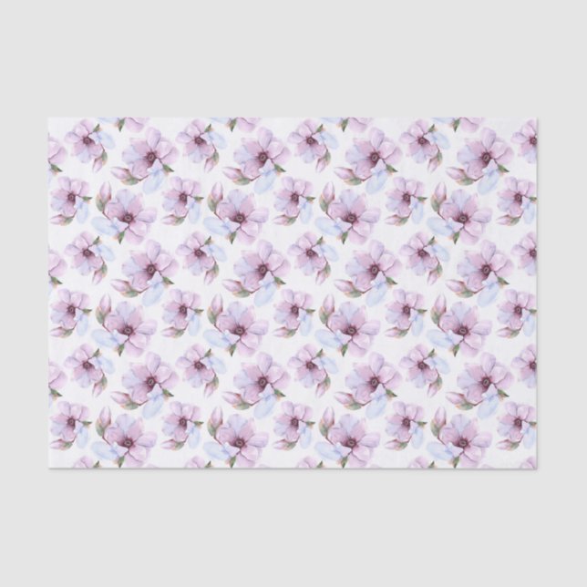 Papel De Seda Estampado de flores romántico (Anverso)