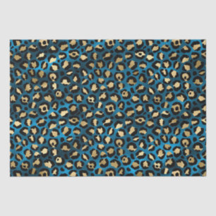 Papel De Seda Estampado de leopardo azul atrevido   Patrón de an