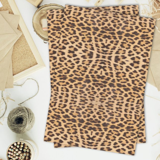 Papel De Seda estampado de leopardo de safari salvaje chic femen (trendy girly chic wild safari leopard print tissue paper)