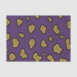Papel De Seda Estampado de leopardo púrpura y dorado