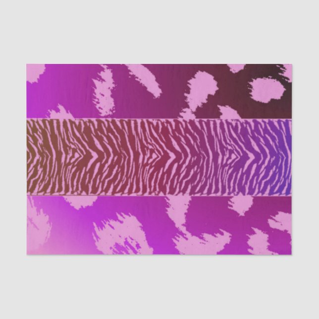 Papel De Seda Estampado de leopardo rosa (Anverso)