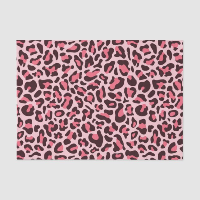 Papel De Seda Estampado de leopardo rosa decoupage de guepardo (Anverso)