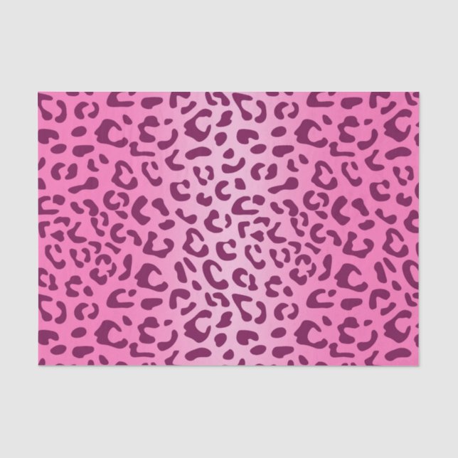 Papel De Seda Estampado de leopardo rosa elegante (Anverso)