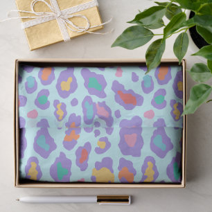 Papel De Seda Estampado de manchas de leopardo pastel