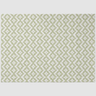 Papel De Seda Estampado de medallón de diamante verde suave