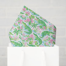 Estampado de patrón de caimán elegante Palm Beach