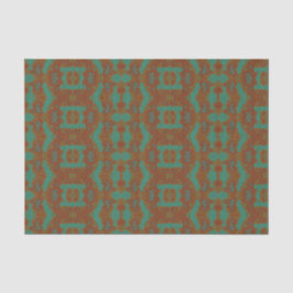 Papel de seda estampado en verde esmeralda y naran