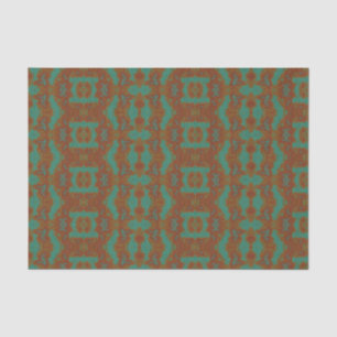 Papel de seda estampado en verde esmeralda y naran