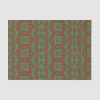 Papel de seda estampado en verde esmeralda y naran