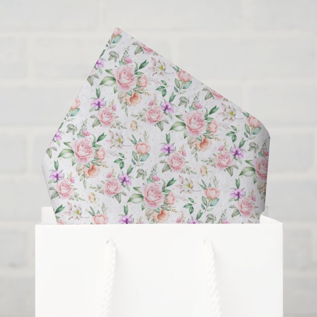 Papel De Seda  Estampado floral  (Bolsa de regalo)