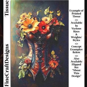 Papel De Seda Estampado floral otoñal Basque DF7LF Decoupage