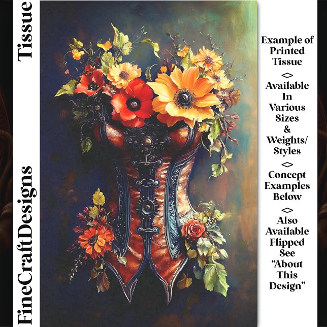 Papel De Seda Estampado floral otoñal Steampunk vasco DF7RF Deco (Subido por el creador)