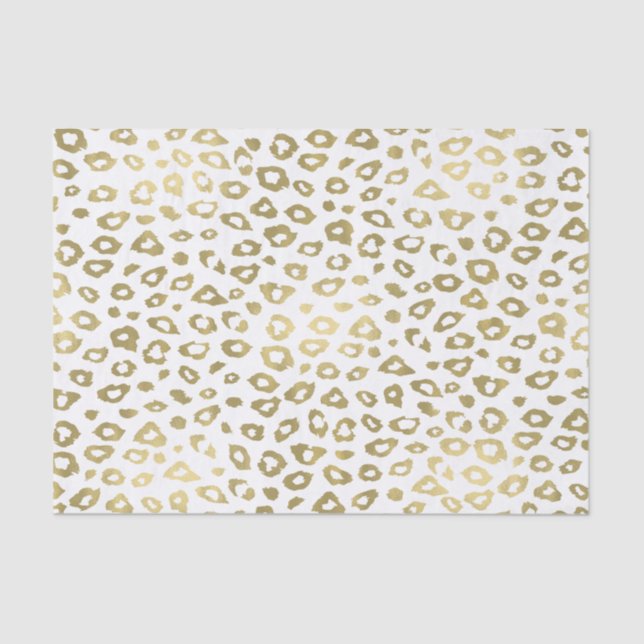 Papel De Seda Estampado leopardo de Ombre del oro (Anverso)