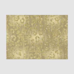 Papel De Seda Estampado leopardo del purpurinoso del oro